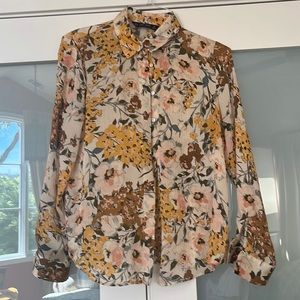 Zara Basic Long Sleeve Floral Blouse.